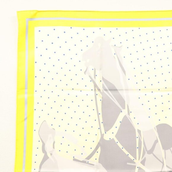 HERMES Carre 90 Scarf ""CALECHE ELASTIQUE "" Silk Yellow Auth - Picture 14 of 16